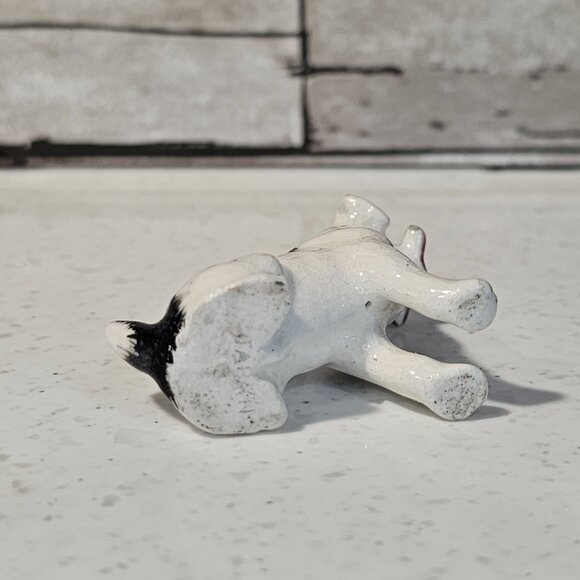 Vintage Japan Jack Russell Terrier Dog With Bone Miniature Figurine - Picture 5 of 8